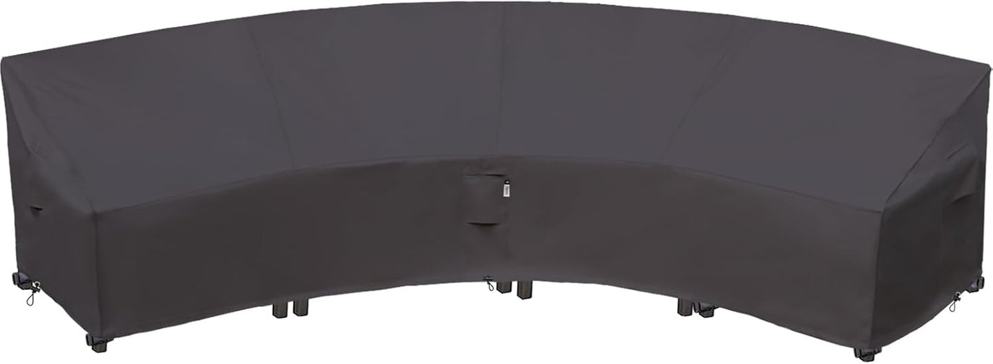 Patio Deck Box Cover, 63x30 Inch Fire Pit Covers with Straps and Handles, Waterproof Heavy Duty Outdoor Furniture Winter Cover for Keter, Suncast, Lifetime Container