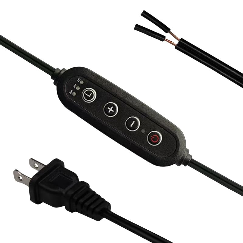 Candle Warmer Lamp Cord Replacement Power Cord with Timmer Dimmer Switch Plug Cable for Candle Warmer Lamp with Timer Dimmable Wax Melt Warmer Jar Candles Light Bulbs