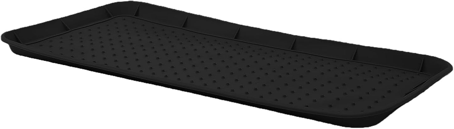 Vikye Silicone Shoe Tray, 30x15 Heavy Duty Boot Mat and Multipurpose Utility Tray with Raised Edges, for Entryway Mudroom Indoor Outdoor Use (Grey)