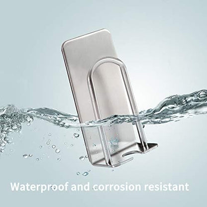 HANZE 2 Pack Toothbrush Holder 304 Stainless Steel Adhesive Wall Mounted 3 in 1 with Toothbrush Holder Toothpaste Holder and Cup Holder for Bathroom Shower