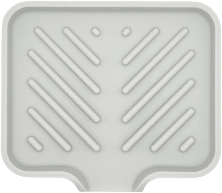 Silicone Soap Dish Tray and Sponge Holder with Drain Chute and Feet | 3-Way Sloped Design | Bathroom and Kitchen Sink Organizer Caddy (Black, 10"x4", 7.8 Ounces)