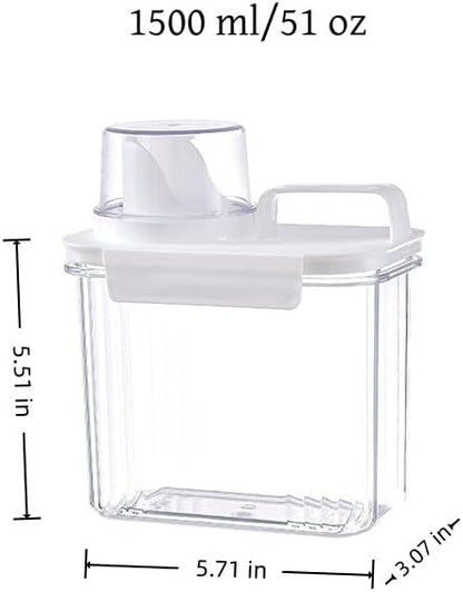 Provoue Laundry Detergent Dispenser-2 Pack, 37 oz Detergent Dispenser with 4 Removable Labels, Laundry Soap Dispenser for Laundry Room Organization and Storage, BPA Free & PET Plastic Clear