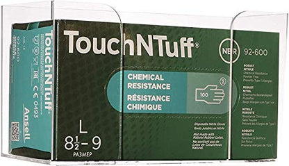 Cq acrylic Rubber Glove Holder for Wall Mount,Clear Disposable Glove Dispenser and Glove Box on Wall,Multipurpose Wall Floating Mask Dispenser and Medical Gloves Rack Storage,10.2”x16”x3.5” Pack of 1