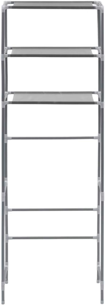 3-Tier Storage Rack Over Laundry Machine, Stainless Steel Over Washer Dryer Shelf, 27.2x11x66.5 Inches Black Organizer for Bathroom and Laundry Room
