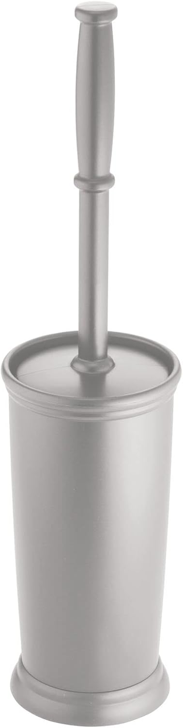 mDesign Metal Freestanding Slim Toilet Bowl Brush and Holder
