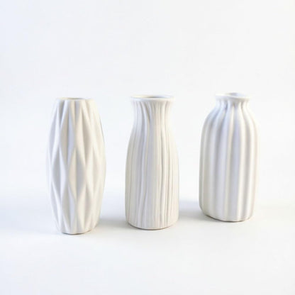Daittin Small Ceramic Vase Set, Mini Flower Vases for Home Decor, Aesthetic Table Centerpieces for Living Room Bedroom Bathroom Shelf (Style-5)