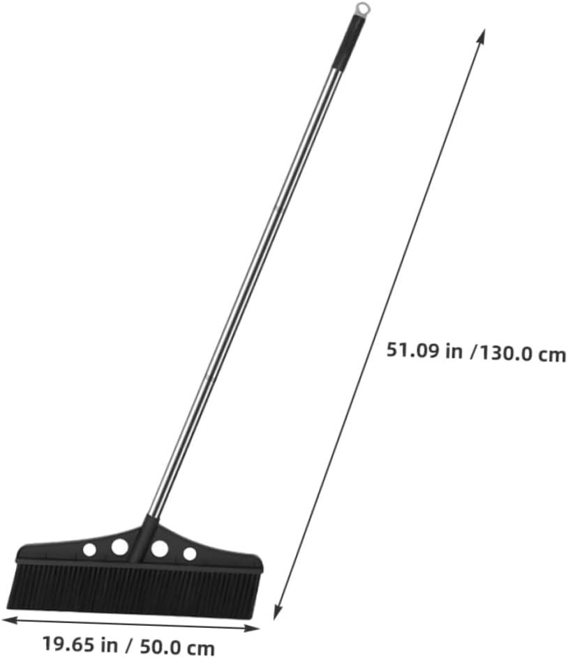 Outdoor Heavy Duty Wide Broom for Garden Cleaning Detachable Handle Stainless Steel Scrub Brush for Concrete Decks Patios and