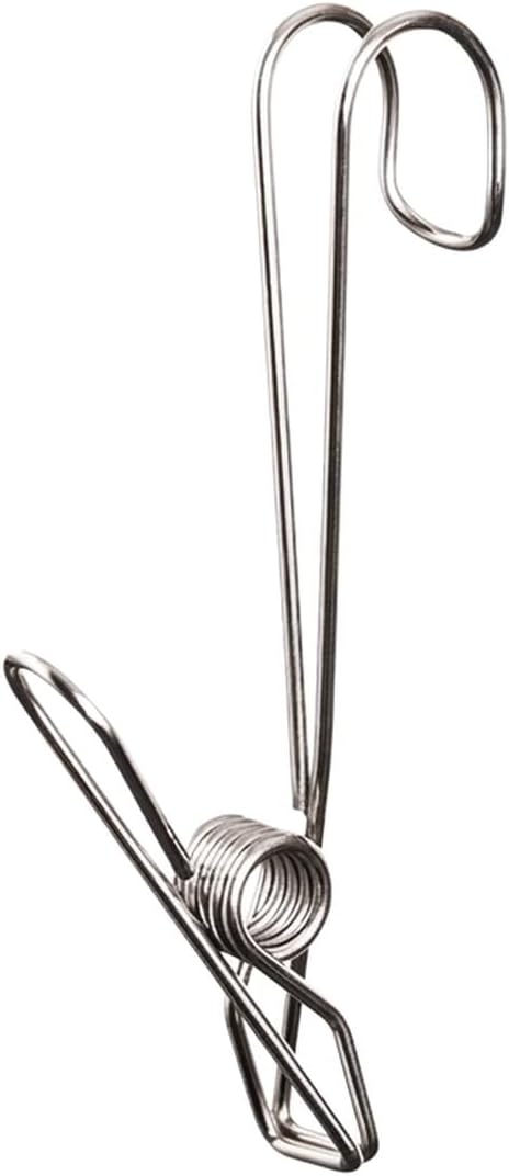 Stainless Steel Hanging Clips for Wet Laundry - Space Saving Hook & Clip Hanger for Bathroom Shower Rods, Towel Bars & Closet Organization