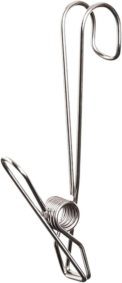 Stainless Steel Hanging Clips for Wet Laundry - Space Saving Hook & Clip Hanger for Bathroom Shower Rods, Towel Bars & Closet Organization