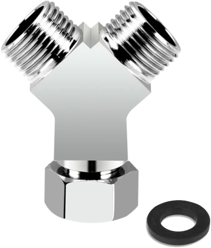 Water Diverter Fitting Adapter, Add-A-Tee G1/2" Hose Connector Adapter for Angle Valve adapter, Shower arms, Toliet Bidet Sprayer, Hose Pipe Fittings (3 Way T2)