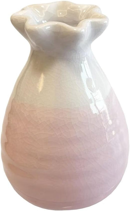 Daittin 3-Piece Ceramic Vase Set - Small Bud Vases for Dried/Fresh Flowers, Tabletop Decor for Living Room, Bedroom & Office, Compact & Stylish Decor Pieces for Gift Givers (Pink)