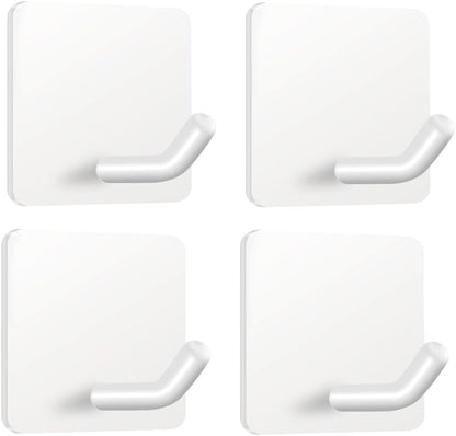 FOTYRIG Heavy Duty Adhesive Towel Hooks Stick on Towel Hanger Wall Holder Waterproof Stainless Steel Sticky Hooks for Hanging Bathroom Kitchen Home-4 Packs