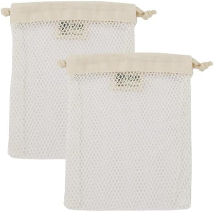 Simple Ecology Organic Cotton Mesh Laundry Bag; Machine Washing Bags for Delicates, Lingerie and Garments, Small 2 pack