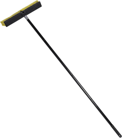 LALAFINA Heavy Duty Outdoor Floor Brush Broom with Long Handle for Patio and Concrete Cleaning, Pp Material Push Broom Removes Dust Leaves and Debris Featuring Stable Connection