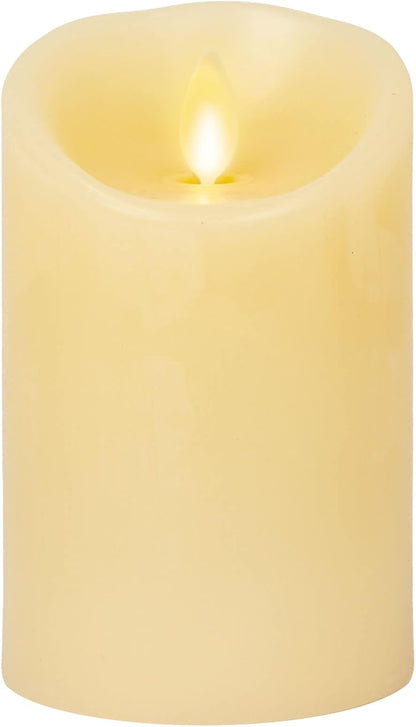 Luminara Flameless LED Battery Operated Ivory Pillar Candle, Flickering Realistic Moving Flame, 3" x 4.5" Luminous Real Wax Indoor Home Decor Pack of 1