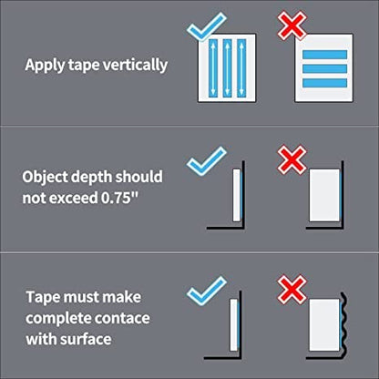 Art3d Double-Sided Tape (4-Roll of 10FT), Removable, Traceless, Washable, Reusable - Multipurpose Tape as Seen on TV (1/24" x 1/2" x 10', 4)