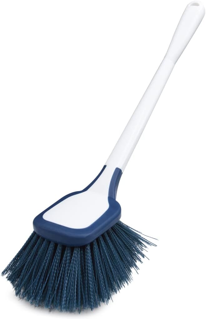 Unger EZ Reach Shower Tub and Tile Scrub Brush, Crevice Bathroom Cleaning Supplies, Non-Scratch Scrubber Tool for Showers, Fixtures, Bathtubs, Drains, Grout, and Marble