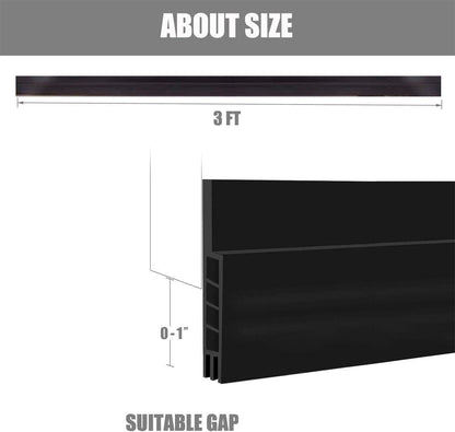 Suptikes 2 Pack Door Draft Stopper，Door Sweep for Exterior & Interior Doors,Door Bottom Seal Dust and Noise Insulation Weather Stripping Draft Guard Insulator, 2" W x 39" L, Black