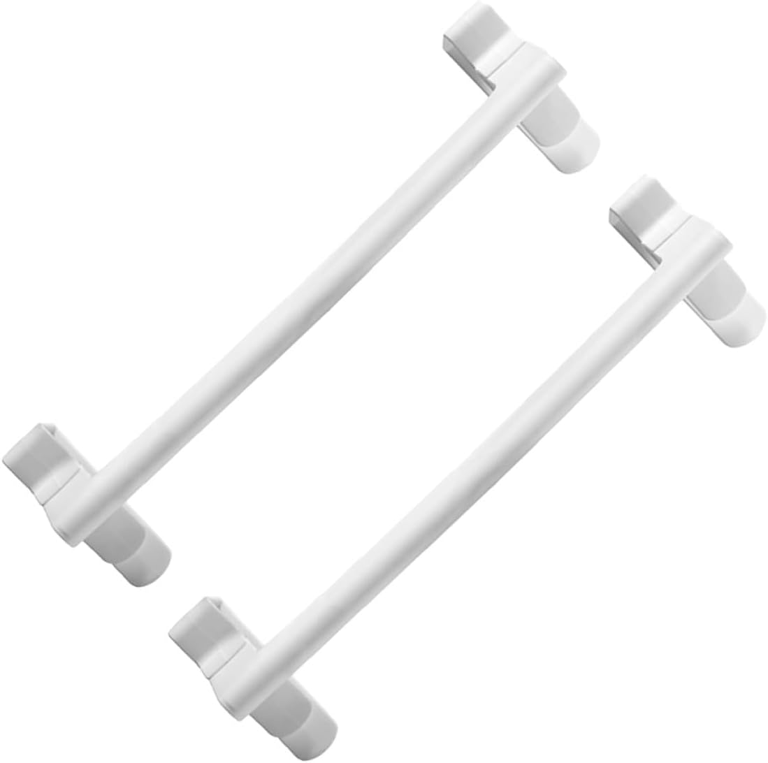 2pcs Plastic Dish Cloth Rack and Towel Bars for Bathroom and Kitchen Cabinet Wall-Mounted Towel Holders with Hooks for Hanging Bath and Cleaning Cloths