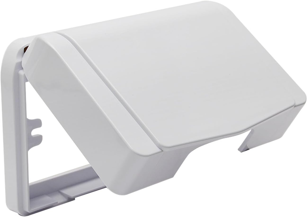 Fielect Weatherproof in Use Outlet Cover Plug Receptacle Protector for Retrofit Siding Construction White 120 Type 137x145x48mm 3Pcs