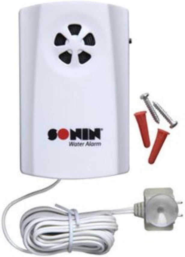 Sonin Water Alarm – 85 dB Leak Detector with Remote Sensor for Early Water Detection and Dual-Point Leak Detection for Expanded Coverage (00802)