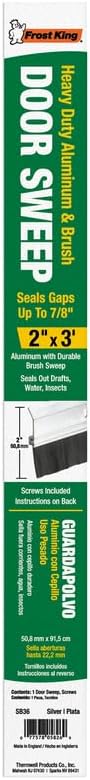 Frost King SB36 2 x 36" Extra Aluminum/Brush Door Sweep, Silver