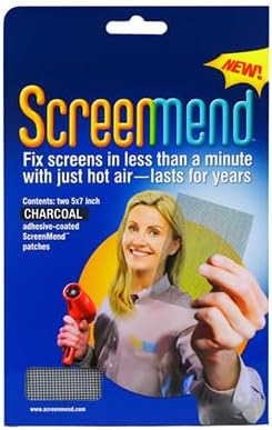 Screenmend 857101004532 Screen Repair Patch Charcoal Fiberglass 5" W X 7" L Charcoal