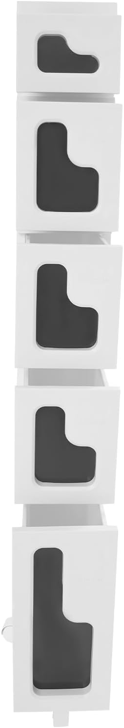 2 Tier Slim Bathroom Storage Cabinet with Movable WheelsSmall Bathroom Storage Cabinet Narrow Bathroom Storage Cabinet for Small Space, Bathroom, Kitchen, Laundry, White (15.7×6.3×22in)