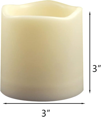 Outdoor Waterproof Battery Operated Flameless LED Pillar Candles with Remote Timer Flickering Electric Plastic Resin Decorative Lights for Xmas Christmas Wedding Party Decorations Gifts Supplies 3 PCS