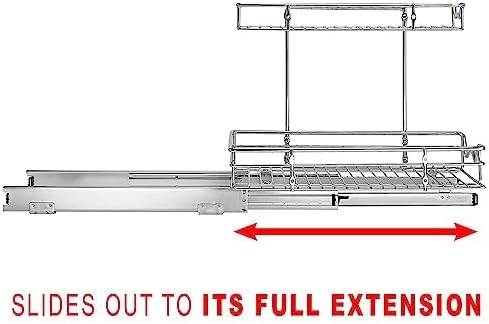 HOLDN’ STORAGE Under Sink Organizers and Storage, 11" W x 21" D x 15" H | 2-Tier Under-Sink Organizer, Full-Extension Slides, Keeps Cleaning Supplies, Bottles & Essentials Easy To Reach