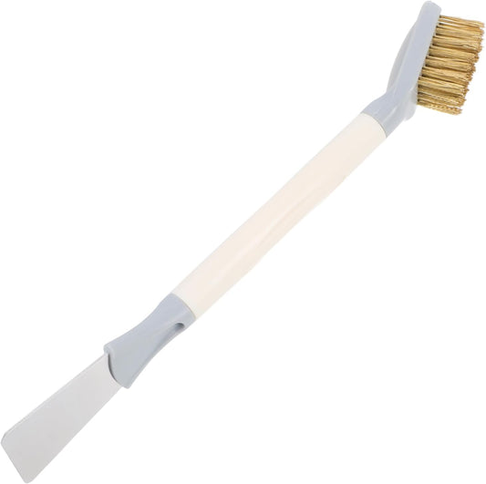 Scrubber Brush Cleaning Tool with Wire Bristles and Scraper for Gas Stove Range Hood and Cooktop Ergonomic Handle for Comfortable Grip and Deep Grease Removal