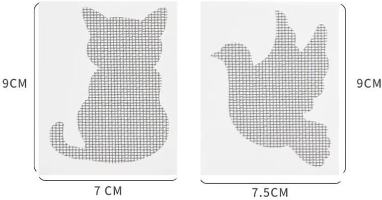 Ximimark 20 PCS Cat-Shaped Window Screen Repair Patches - Strong Adhesive for Pet Mesh Screen Door Repairs