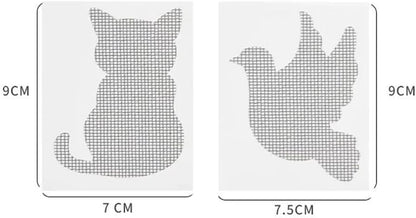 Ximimark 20 PCS Cat-Shaped Window Screen Repair Patches - Strong Adhesive for Pet Mesh Screen Door Repairs