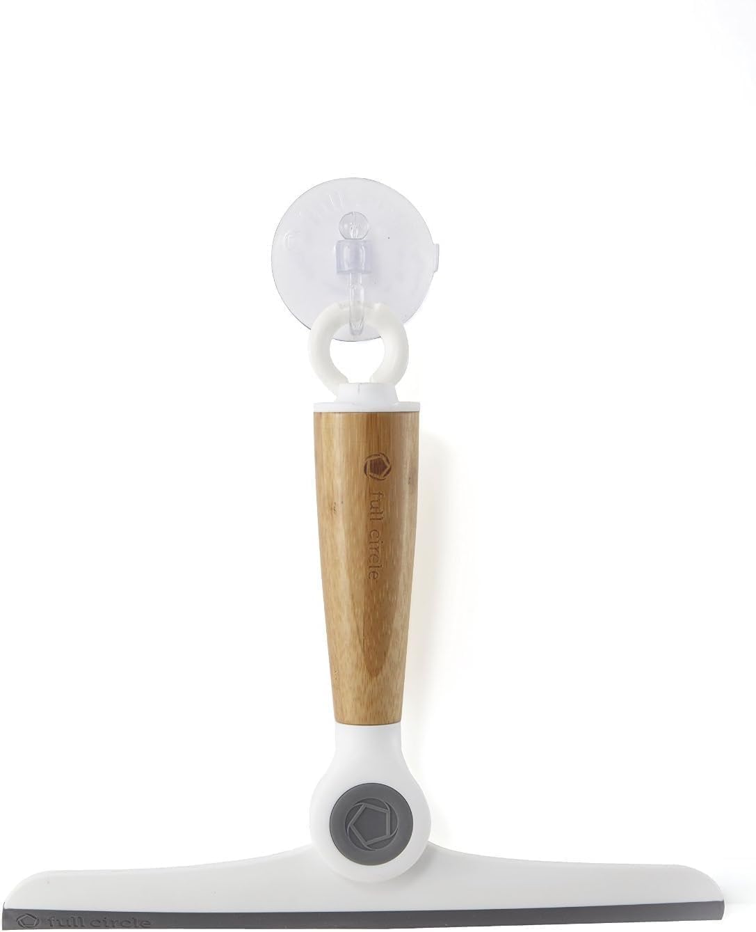 Full Circle Clean Ocean Squeegee - Shower, Glass, Window, Tile, Windshield - Streak-Free Finish with Rotating Hook for Easy Storage