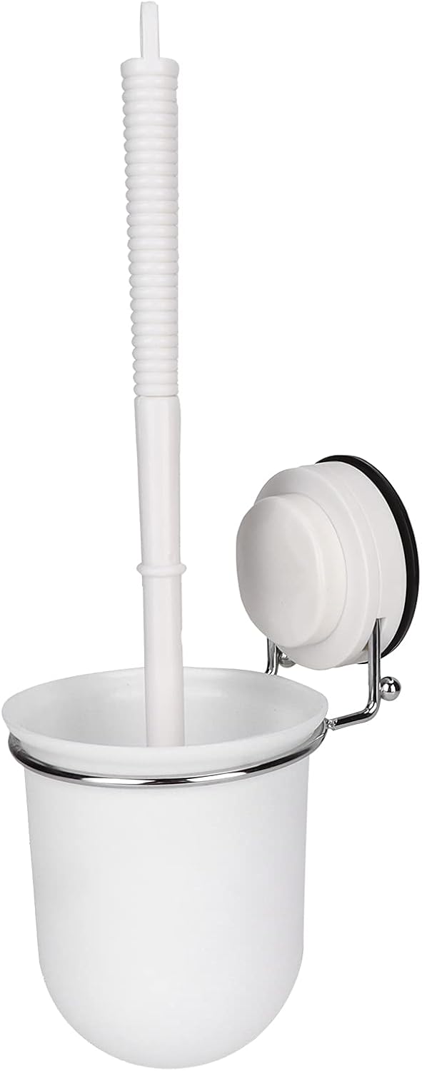 Toilet Brush and Holder Set Wall Mounted Silicone Toilet Brush with Airproof Suction Cup Quick Drying Holder Compact Toilet Cleaner Brush Ergonomic for Bathroom RV Travel