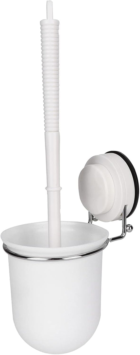 Toilet Brush and Holder Set Wall Mounted Silicone Toilet Brush with Airproof Suction Cup Quick Drying Holder Compact Toilet Cleaner Brush Ergonomic for Bathroom RV Travel