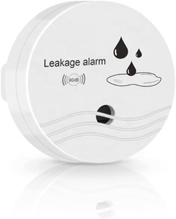 Water Leak Detector with 90dB Audio Alarm, High Sensitivity Leakage Sensor for Home Security in Basement Bathroom under Sink, White