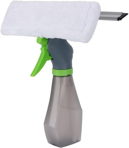 3 in 1 Window Cleaner Squeegee,Microfiber Window Washer,Glass Cleaning Tool Wiper with Spray Bottle for Home Window, Car Window