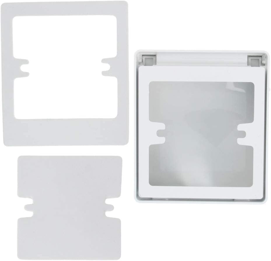 Heyiarbeit Weatherproof Cover Plug in Use Outlet Receptacle Protector 3.86"x4.33"x1.69"(LxWxH) for Retrofit Siding Construction 86 Type White 1Pcs