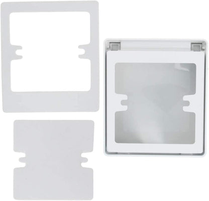 Heyiarbeit Weatherproof Cover Plug in Use Outlet Receptacle Protector 3.86"x4.33"x1.69"(LxWxH) for Retrofit Siding Construction 86 Type White 1Pcs