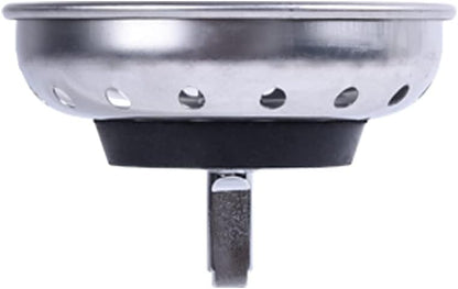 Kitchen Drop-in Post Basket Strainer Replacement for US Standard Drains (3-1/2"), Premium 304 Stainless Steel Body W/Rubber Stopper 1 Pack