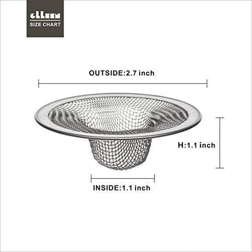 Sink Strainer 2Pcs Stainless Steel Metal Mesh Sink Drain Strainer Large Wide Brim 3.5" Diameter for Most Kitchen Sink Bathroom Bathtub Shower Room Balcony Drains