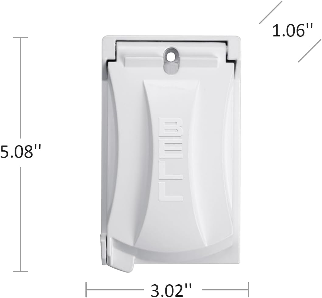 Hubbell-Bell MX1050W 1-Gang Weatherproof Universal Metal Flip Cover, Vertical/Horizontal 12-in-1, White