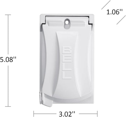 Hubbell-Bell MX1050W 1-Gang Weatherproof Universal Metal Flip Cover, Vertical/Horizontal 12-in-1, White