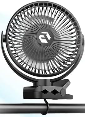 Clip on Fan for Golf Cart, 150H Working Time Portable Rechargeable Fans with LED Timers - 8-Inch Battery Powered Fan for Travel Indoor Desk Tent, Golf Accessories Gifts for Men Dad Him