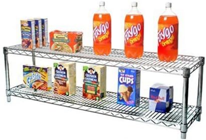 Shelving Inc. 12" d x 30" w Chrome Wire Shelving with 2 Tier Shelves, Weight Capacity 800lbs Per Shelf