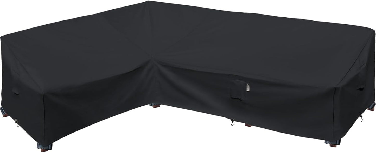 Patio Deck Box Cover, 63x30 Inch Fire Pit Covers with Straps and Handles, Waterproof Heavy Duty Outdoor Furniture Winter Cover for Keter, Suncast, Lifetime Container