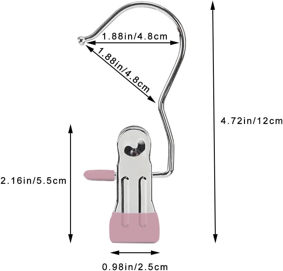 Hangers Clips,Stainless Multi Function Clip Hooks,Laundry Hanging Hooks Clips,Closet Hangers,Boot Clips， Hats Clips,Socks Clips,Pants Clips, Bras Clips(50, Pure White)
