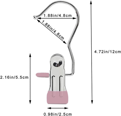 Hangers Clips,Stainless Multi Function Clip Hooks,Laundry Hanging Hooks Clips,Closet Hangers,Boot Clips， Hats Clips,Socks Clips,Pants Clips, Bras Clips(50, Pure White)