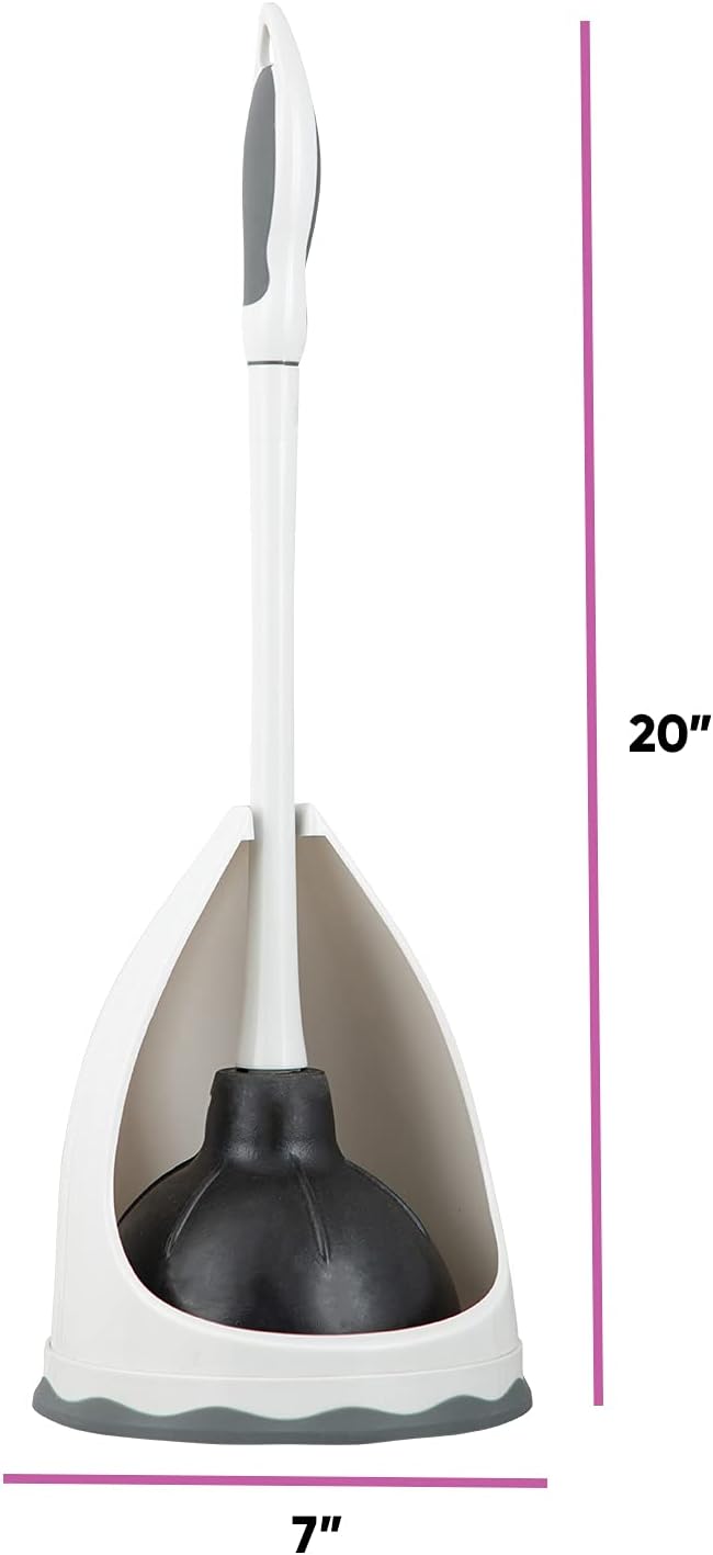 Superio Toilet Bowl Brush and Holder with Under Rim Cleaner for Bathroom, Toilet Brush and Caddy with Non Scratch Bristles and Under Rim Lip Brush